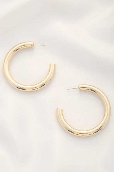 TUBE OPEN HOOP EARRING