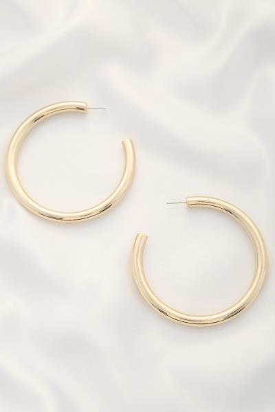 TUBE OPEN HOOP EARRING