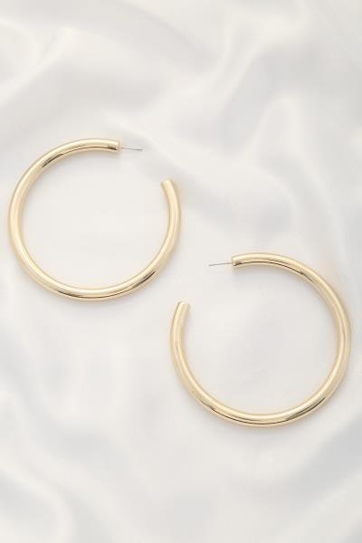 TUBE OPEN HOOP EARRING