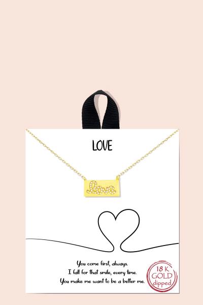 BLB Letter Love Pendant Necklace