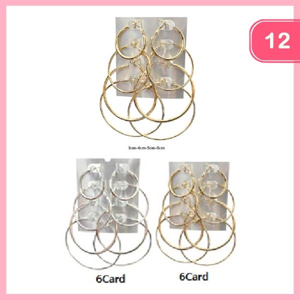MULTI HOOP EARRING 4 PAIR SET (12 UNITS)