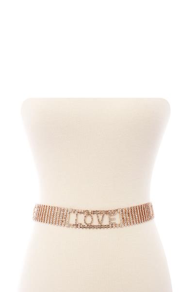 LOVE RHINESTONE BELT