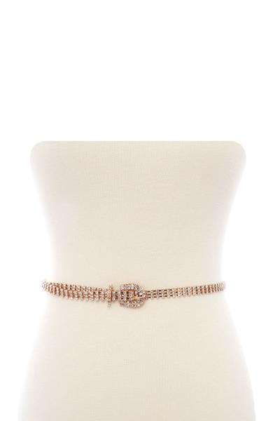 2 LINE RHINESTONE FANCY BELT