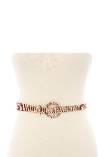 5 LINE O RHINESTONE FANCY BELT
