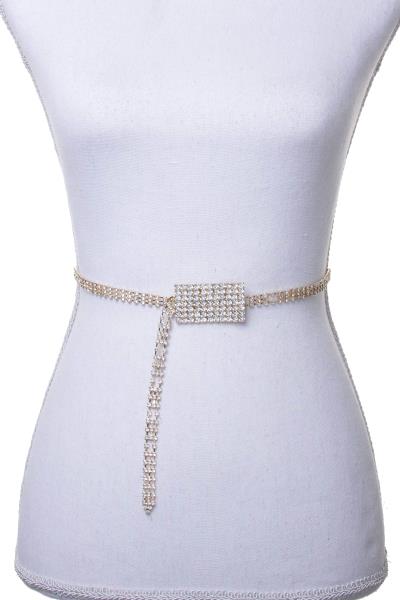 RHINESTONE RECTANGLE BULK BELT