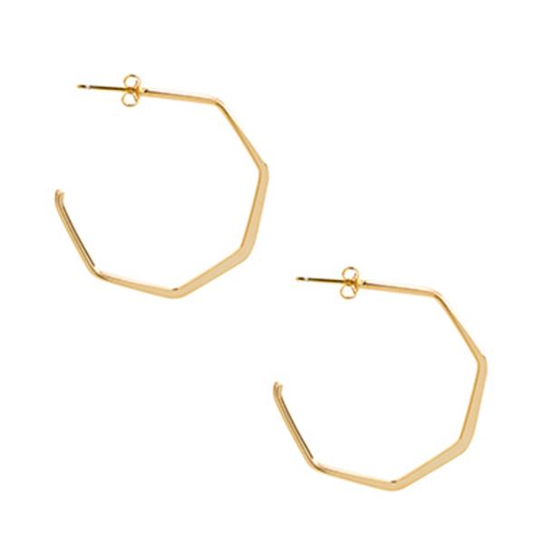 SECRET BOX Open Hexagon Shape Drop Earring