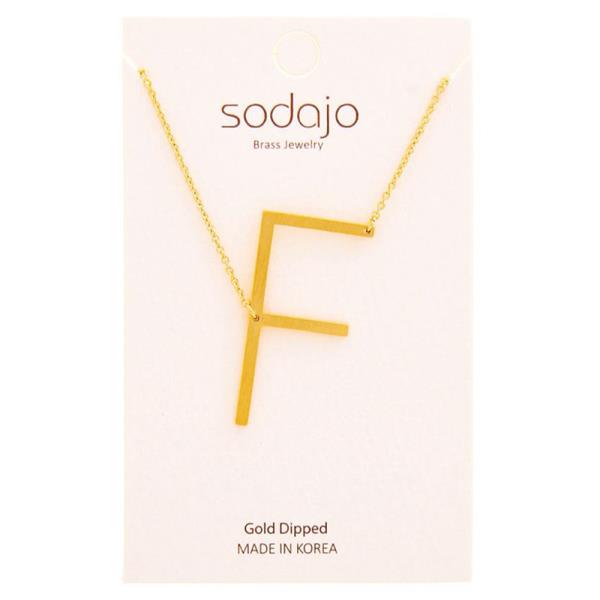 SODAJO SLANTED LETTER INITIAL PENDANT NECKLACE