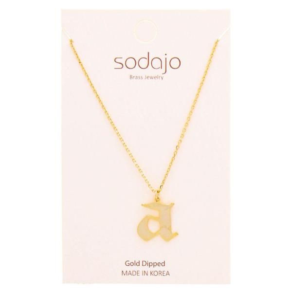 SODAJO TRENDY STYLISH ALPHABET INITIAL NECKLACE