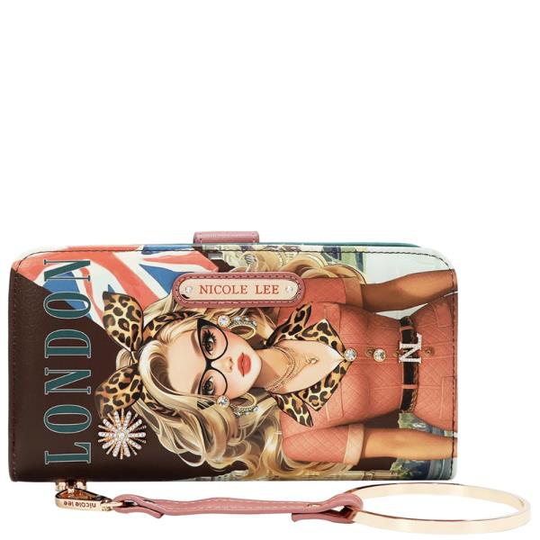 NICOLE LEE SIGNATURE RFID BIFOLD WALLET WRISTLET