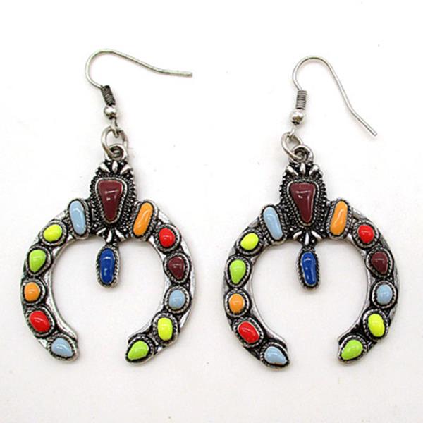 Metal Western Style Stone Dangle Earring