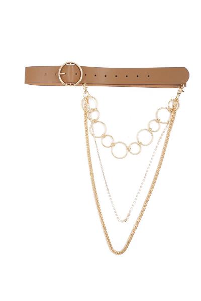 CIRCLE BUCKLE CIRCLE CHAIN LINK BELT