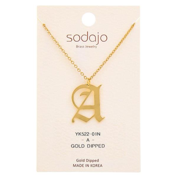 SODAJO STYLISH INITIAL PENDANT NECKLACE