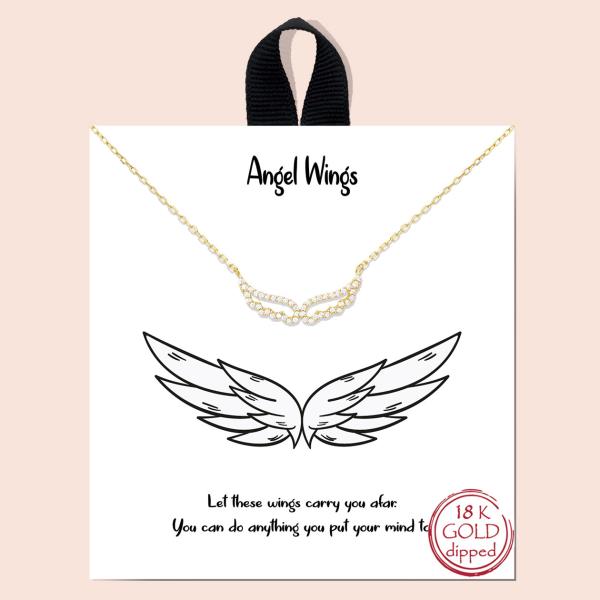 18K GOLD RHODIUM DIPPED ANGEL WINGS NECKLACE