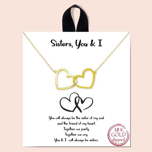 SISTER YOU AND I TWO HEART NECKLACE