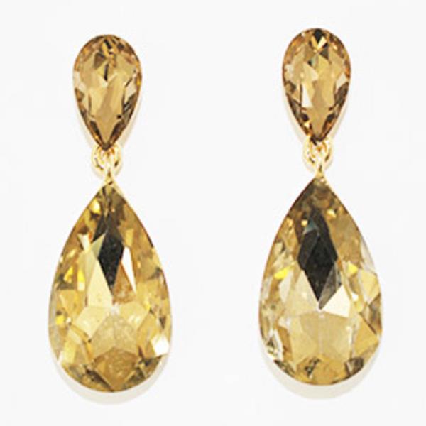 Simple Double Teardrop Elegant Rhinestone Earring