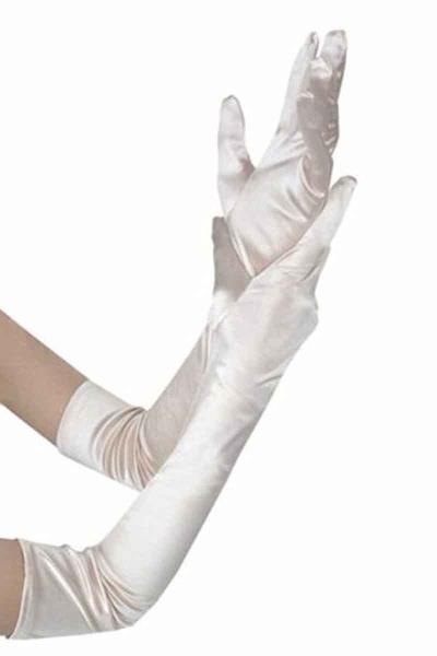 SHINY STRETCH ELBOW LENGTH OPERA SATIN LONG GLOVES