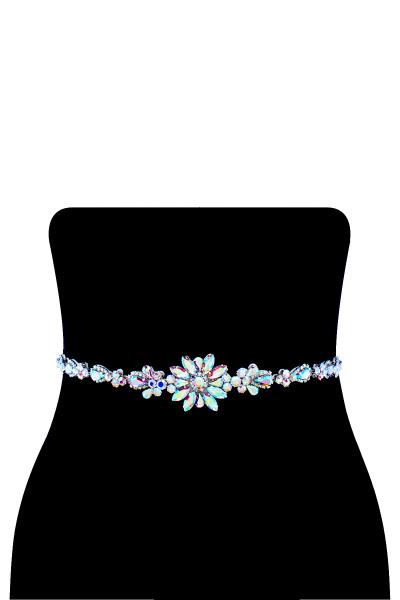 FASHION CRYSTAL FLOWER TEAR HANDMADE BELT & HEADBAND
