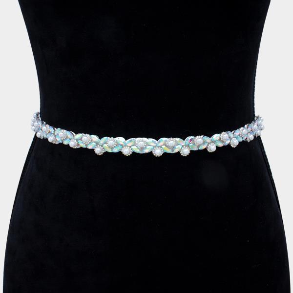 PEARL CRYSTAL BELT AND HEADBAND