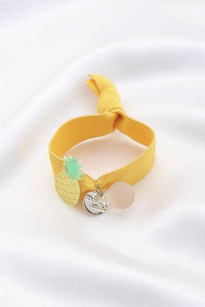 PINEAPPLE CHARM BEAD HAIR TIE