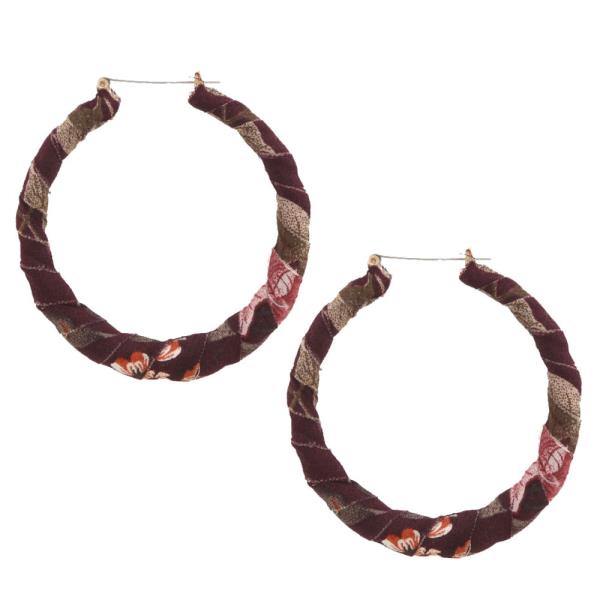 Fabric Wrapped Hoop Earring