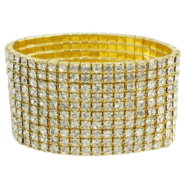 10 Layered Rhinestone Stretch Bracelet