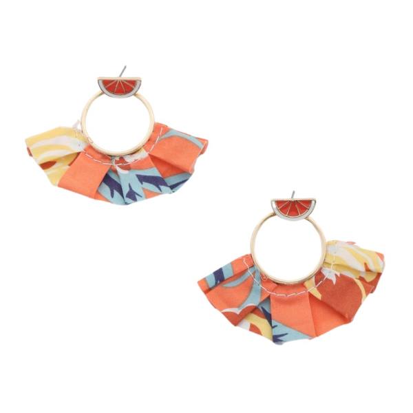 Fruit Slice Fan Tassel Dangle Earring