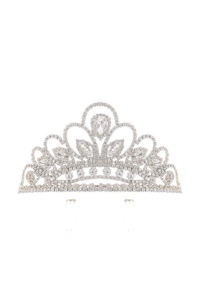 RHINESTONE PRINCESS BRIDAL WEDDING CROWN TIARA