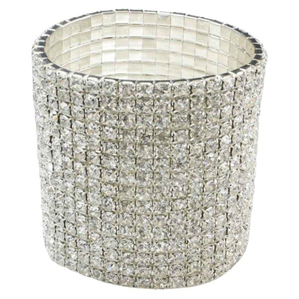 Wide Rhinestone Stretch Bracelet