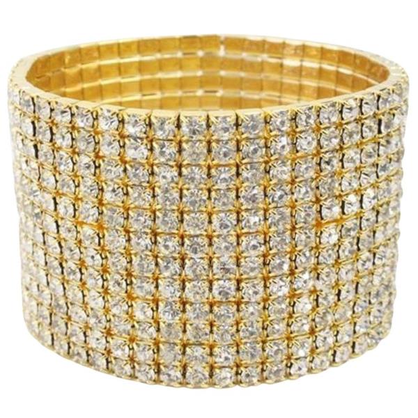 MULTI LAYERED RHINESTONE STRETCH BRACELET