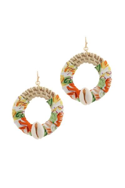 Circle Cowrie Shell Drop Earring