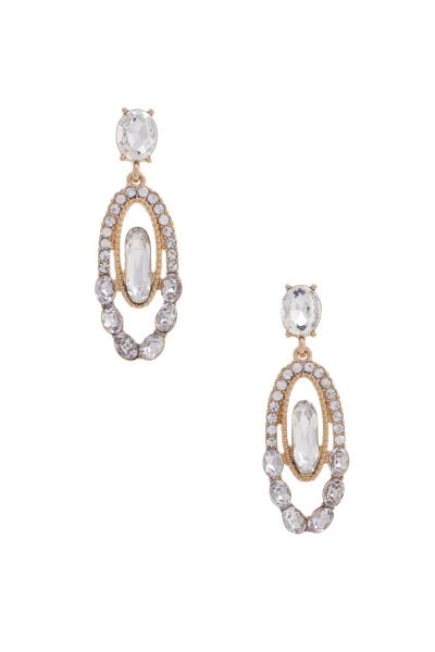 Oval Rhinestone Earring