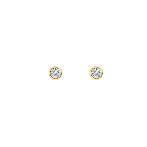 SELECT BOX 14K GOLD DIPPED STONE STUD EARRING
