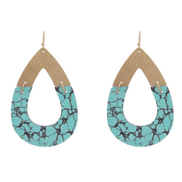 TQ Pattern Teardrop Dangle Earring
