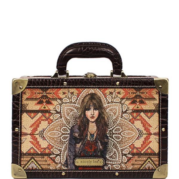 Nicole Lee SAGE PRINTED COSMETIC CASE BAG