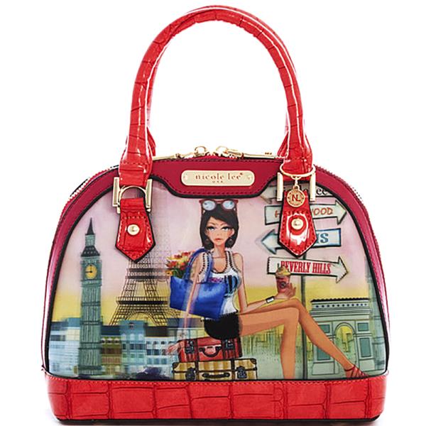 NICOLE LEE Chloe Domed Satchel with Long Strap