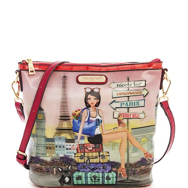 NICOLE LEE Chloe Print Crossbody Bag with Strap