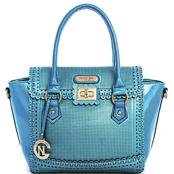 NICOLE LEE Hologram Tint Satchel Long Strap