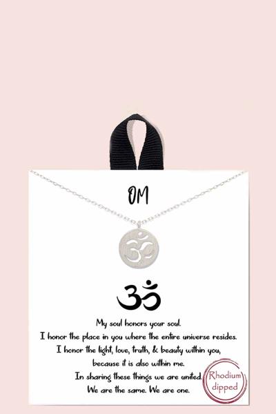 18K Gold Rhodium Dipped Om Necklace
