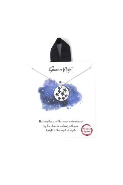 CUT OUT STAR CIRCLE CHARM NECKLACE