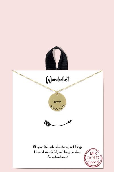 18K GOLD RHODIUM DIPPED WANDERLUST PENDANT NECKLACE