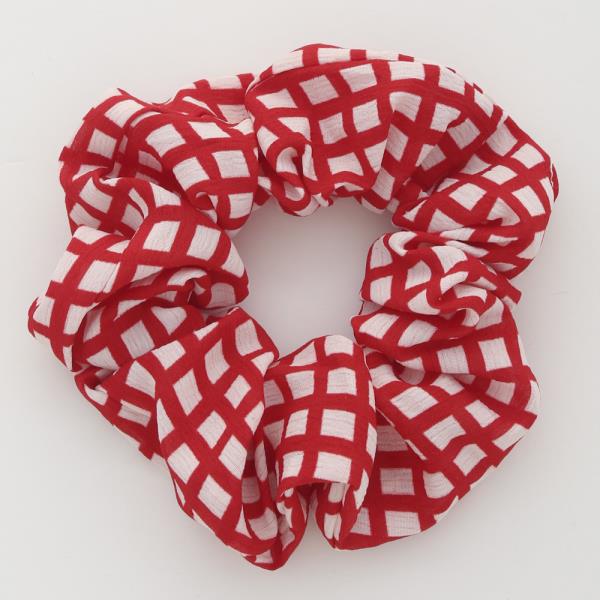 PLAID PATTERN HAIR SCRUNCHIE