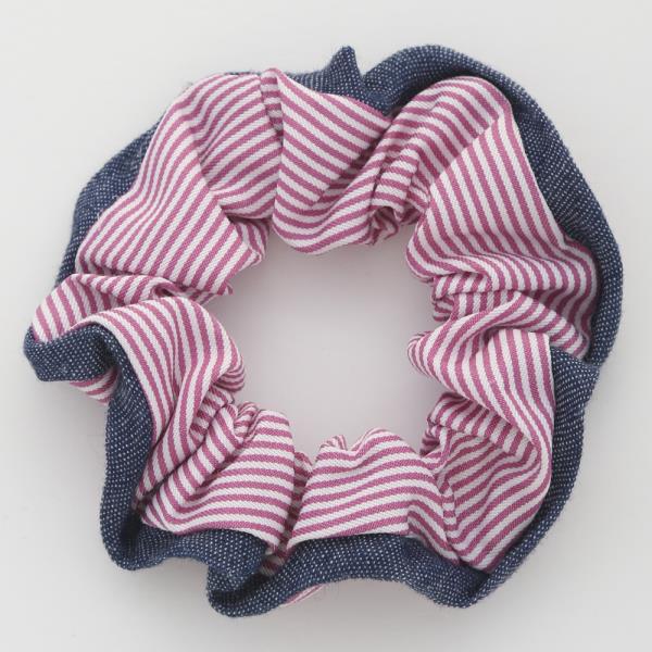 LINED PATTERN HAIR SCRUNCHIE