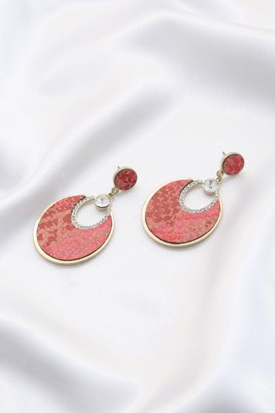 Snake Pattern Round Dangle Earring