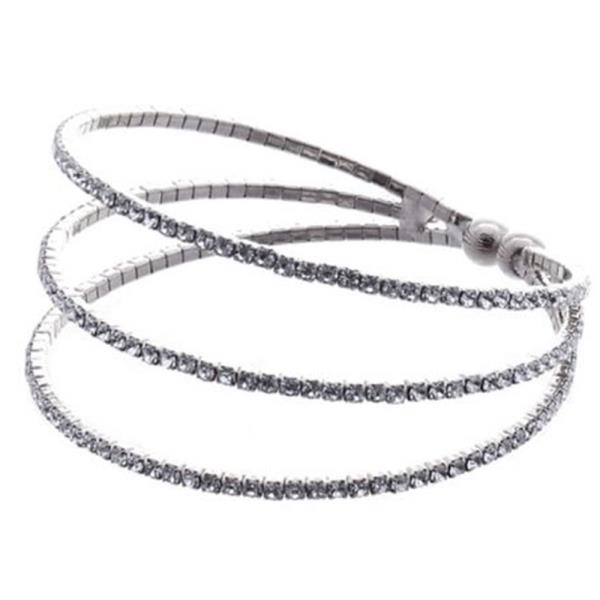 RHINESTONE 3 LINE FLEXIBLE BRACELET