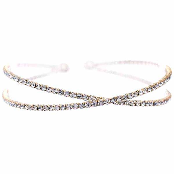 Kriss Kross Pave Rhinestone Cuff Bracelet