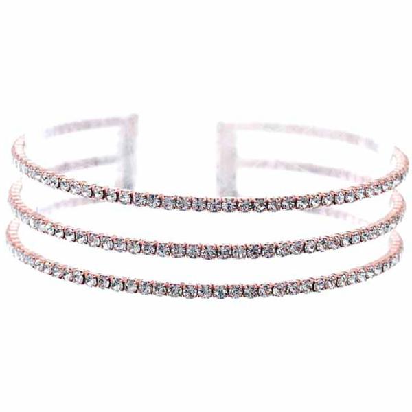 TRIPLE RAW FASHION RHINESTONE BRACELET