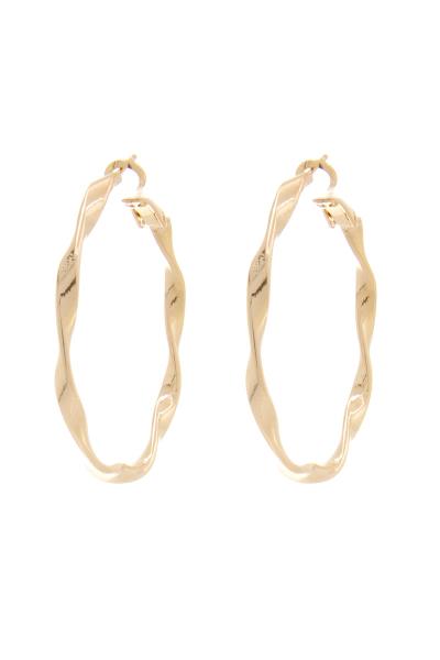 14K GOLD DIPPED HYPOALLERGENIC MADE IN KOREA CLASSIC 40MM TWIST METAL HOOP EARRING