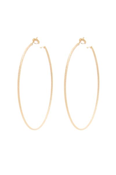 14K GOLD DIPPED HYPOALLERGENIC MADE IN KOREA CLASSIC 50MM TWIST METAL HOOP EARRING