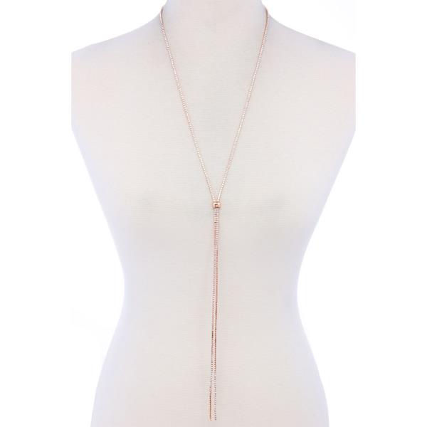 Rhinestone Long Y Necklace