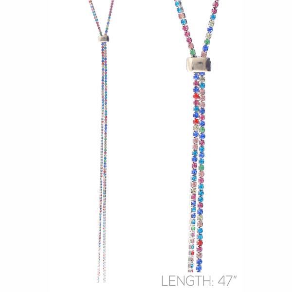 RHINESTONE LONG Y NECKLACE